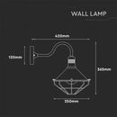Fasādes lampas karkass E27 spuldzei, max 60W, spuldze vērsta uz leju, Rose Gold, IP65, V-TAC