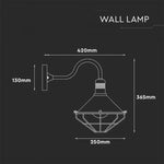 Lampram för fasadlampa för E27-lampa, max 60W, lampan vänd nedåt, Rose Gold, IP65, V-TAC