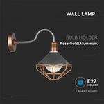 Lampram för fasadlampa för E27-lampa, max 60W, lampan vänd nedåt, Rose Gold, IP65, V-TAC