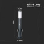 V-TAC Utanpåliggande armatur med 1xE27 LED-lampa (glödlampa ingår ej), IP44, 60cm, max60W, med PIR-sensor och sockel, grå