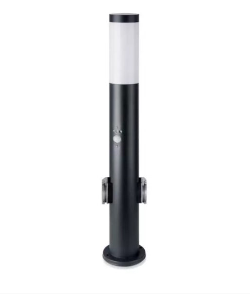 V-TAC utanpåliggande armatur, E27-kompatibel, IP44, 60cm, max60W, med PIR-sensor och sockel, svart