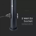 V-TAC utanpåliggande armatur, E27-kompatibel, IP44, 60cm, max60W, med PIR-sensor och sockel, svart