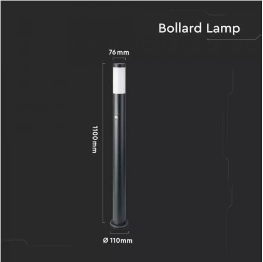V-TAC pinnapealne valgusti PIR-anduriga ja 1xE27 LED-pirniga (pirn ei kuulu komplekti), must, IP44.