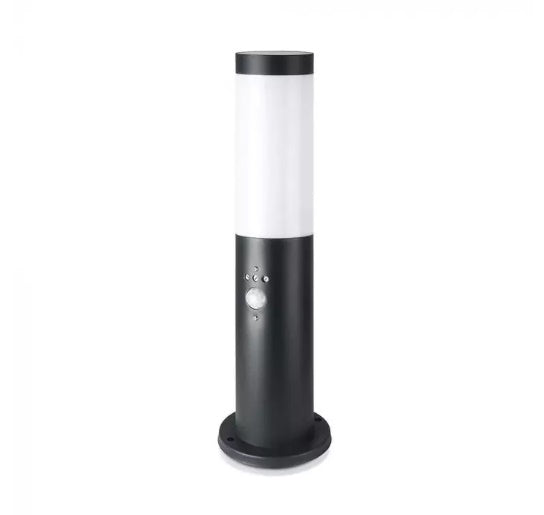 V-TAC utanpåliggande armaturram med rörelsesensor, med 1xE27 LED-lampa (glödlampa ingår ej), svart, IP44