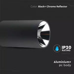 GU10 toppram/armatur, IP20, rund, svart/krom, Ø80x140mm, max 35W, V-TAC