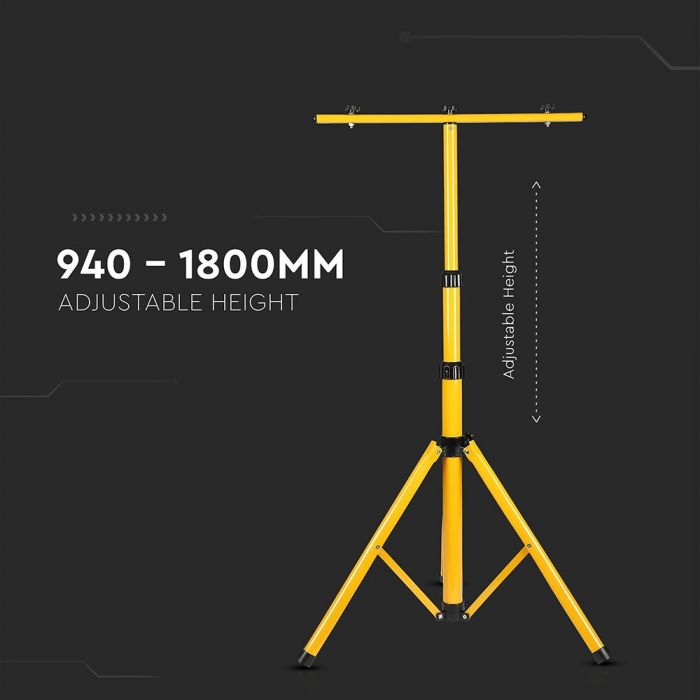 Valgusti statiiv 150 cm, 10-50W kohtvalgustid, kollane, V-TAC