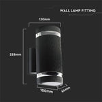 V-TAC LED-armatur med 2xE27 LED-glödlampor (glödlampor ingår ej), svart, IP44