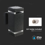 V-TAC LED-valgusti 2xE27 LED-pirnidega (pirnid ei kuulu komplekti), must, IP44