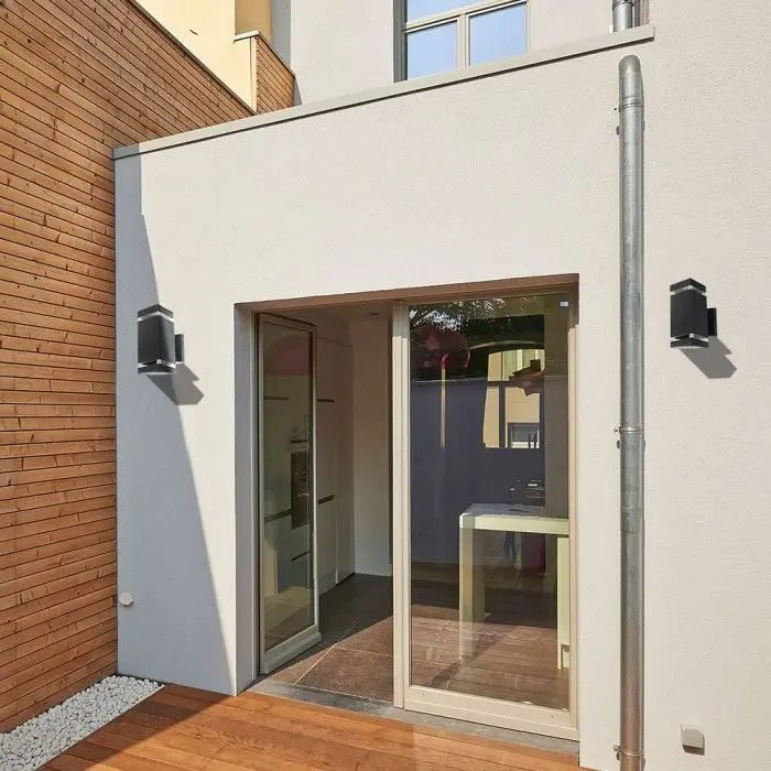 V-TAC LED-valgusti 2xE27 LED-pirnidega (pirnid ei kuulu komplekti), must, IP44