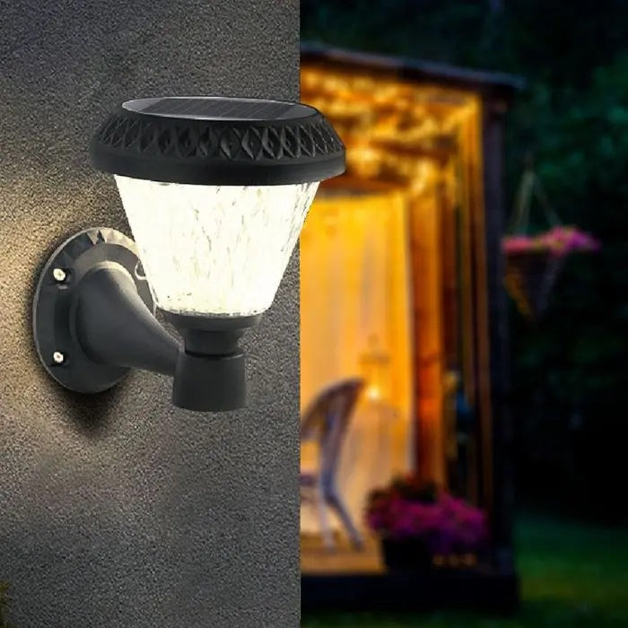 0.8W(75Lm) LED Solārais Fasādes gaismeklis ar tālvadības pulti, V-TAC, IP44, RF, CCT, 3IN1, melns