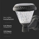 0.8W(75Lm) LED Solar Facade Light with remote control, V-TAC, IP44, RF, CCT, 3IN1, black