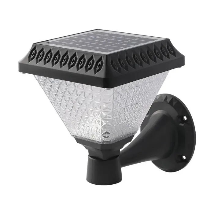 0.8W(75Lm) LED Solārais Fasādes gaismeklis ar tālvadības pulti, V-TAC, IP44, RF, CCT, 3IN1, melns