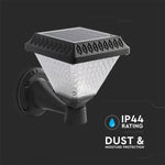 0.8W(75Lm) LED Solārais Fasādes gaismeklis ar tālvadības pulti, V-TAC, IP44, RF, CCT, 3IN1, melns