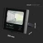 16W(1050Lm) LED Spotlight with solar battery 10000mAh, V-TAC, IP65, black body, cold white light 6000K
