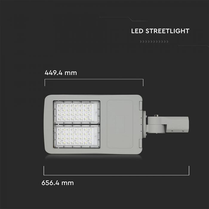 100W (14000Lm) 140Lm/W LED tänavavalgusti, IP65, V-TAC SAMSUNG, klass I, 5 aastat garantiid, jahe valge 5700K