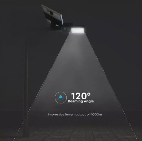 50W (4000Lm) LED Solar Street Light koos Li-ion 6.4V / 27.5AH akuga, IP65, V-TAC, jahe valge valgus 6000K