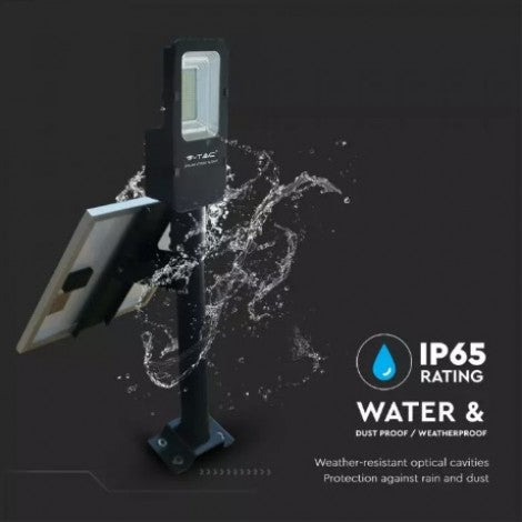 50W (4000Lm) LED Solar Street Light koos Li-ion 6.4V / 27.5AH akuga, IP65, V-TAC, jahe valge valgus 6000K