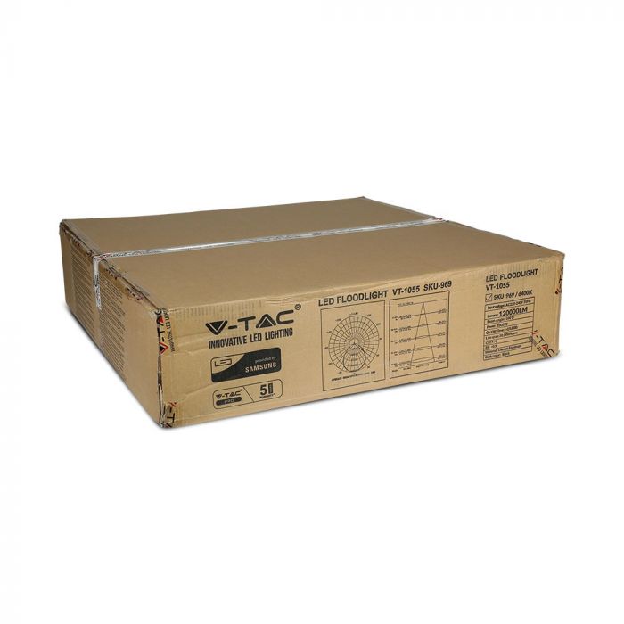 1000W(120000Lm) LED-strålkastare V-TAC SAMSUNG, IP65, 5 års garanti, svart hölje, neutralvit 4000K