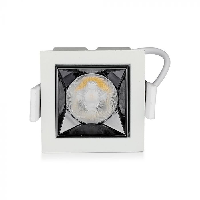 4W(320Lm) LED iebūvējams reflektora tipa kvadrāta formas gaismeklis, regulējams leņķis 12°, V-TAC SAMSUNG, IP20, garantija 5 gadi, auksti balta gaisma 5700K