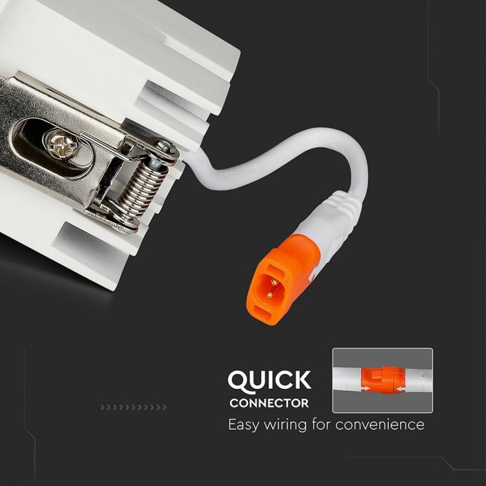 4W(320Lm) LED iebūvējams reflektora tipa kvadrāta formas gaismeklis, regulējams leņķis 12°, V-TAC SAMSUNG, IP20, garantija 5 gadi, auksti balta gaisma 5700K