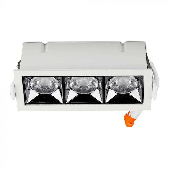 12W(960Lm) LED iebūvējams reflektora tipa kvadrāta formas gaismeklis, regulējams leņķis 12°, V-TAC SAMSUNG, IP20, garantija 5 gadi, auksti balta gaisma 5700K