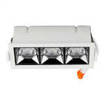 12W(960Lm) LED iebūvējams reflektora tipa kvadrāta formas gaismeklis, regulējams leņķis 12°, V-TAC SAMSUNG, IP20, garantija 5 gadi, auksti balta gaisma 5700K