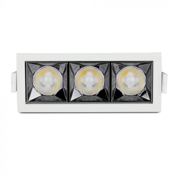 12W(960Lm) LED iebūvējams reflektora tipa kvadrāta formas gaismeklis, regulējams leņķis 12°, V-TAC SAMSUNG, IP20, garantija 5 gadi, auksti balta gaisma 5700K