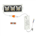 12W (960Lm) LED infälld reflektorarmatur fyrkantig, justerbar vinkel 12°, V-TAC SAMSUNG, IP20, 5 års garanti, kallvit 5700K