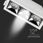 12W (960Lm) LED infälld reflektorarmatur fyrkantig, justerbar vinkel 12°, V-TAC SAMSUNG, IP20, 5 års garanti, kallvit 5700K