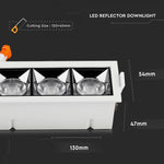12W (960Lm) LED infälld reflektorarmatur fyrkantig, justerbar vinkel 12°, V-TAC SAMSUNG, IP20, 5 års garanti, kallvit 5700K