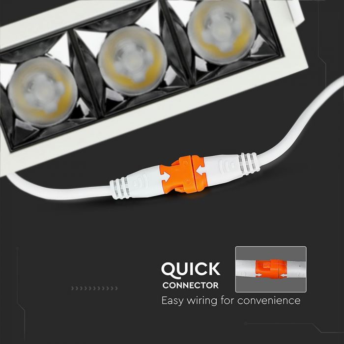 12W (960Lm) LED sisseehitatud helkurvalgusti kandiline, reguleeritava nurga all 12°, V-TAC SAMSUNG, IP20, 5 aastat garantiid, jaheda valge 5700K
