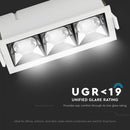 12W(960Lm) LED iebūvējams reflektora tipa kvadrāta formas gaismeklis, regulējams leņķis 12°, V-TAC SAMSUNG, IP20, garantija 5 gadi, auksti balta gaisma 5700K