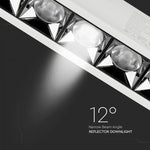 20W(1600Lm) LED infälld reflektorarmatur fyrkantig, justerbar vinkel 12°, V-TAC SAMSUNG, IP20, 5 års garanti, neutralvitt ljus 4000K