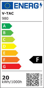 20W(1600Lm) LED infälld reflektorarmatur fyrkantig, justerbar vinkel 12°, V-TAC SAMSUNG, IP20, 5 års garanti, neutralvitt ljus 4000K