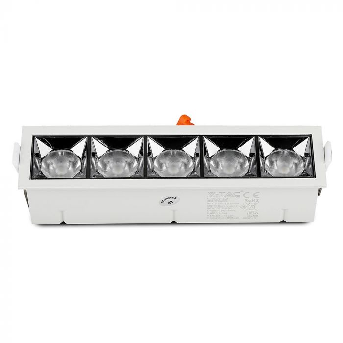 20W (1600Lm) LED infälld reflektorarmatur fyrkantig, justerbar vinkel 12°, V-TAC SAMSUNG, IP20, 5 års garanti, varmvitt ljus 2700K