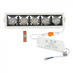 20W (1600Lm) LED infälld reflektorarmatur fyrkantig, justerbar vinkel 12°, V-TAC SAMSUNG, IP20, 5 års garanti, varmvitt ljus 2700K
