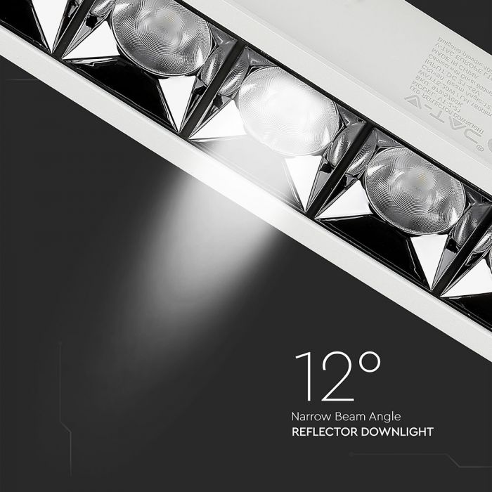 20W (1600Lm) LED infälld reflektorarmatur fyrkantig, justerbar vinkel 12°, V-TAC SAMSUNG, IP20, 5 års garanti, varmvitt ljus 2700K