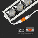 20W (1600Lm) LED sisseehitatud helkurvalgusti ruudukujuline, reguleeritava nurga all 12°, V-TAC SAMSUNG, IP20, 5 aastat garantiid, soe valge valgus 2700K