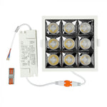 36W(2800Lm) LED infälld reflektorarmatur fyrkantig, justerbar vinkel 12°, V-TAC SAMSUNG, IP20, 5 års garanti, kallvit 5700K