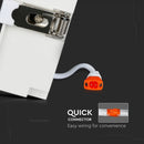 36W(2800Lm) LED iebūvējams reflektora tipa kvadrāta formas gaismeklis, regulējams leņķis 12°, V-TAC SAMSUNG, IP20, garantija 5 gadi, auksti balta gaisma 5700K