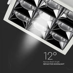 36W(2800Lm) LED iebūvējams reflektora tipa kvadrāta formas gaismeklis, regulējams leņķis 12°, V-TAC SAMSUNG, IP20, garantija 5 gadi, neitrāli balta gaisma 4000K