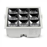 36W(2800Lm) LED iebūvējams reflektora tipa kvadrāta formas gaismeklis, regulējams leņķis 12°, V-TAC SAMSUNG, IP20, garantija 5 gadi, silti balta gaisma 2700K