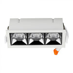 12W(960Lm) LED iebūvējams reflektora tipa kvadrāta formas gaismeklis, regulējams leņķis 36°, V-TAC SAMSUNG, IP20, garantija 5 gadi, neitrāli balta gaisma 4000K
