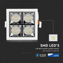 16W(1280Lm) LED built-in reflector type square light, adjustable angle 36°, V-TAC SAMSUNG, IP20, warranty 5 years, neutral white light 4000K