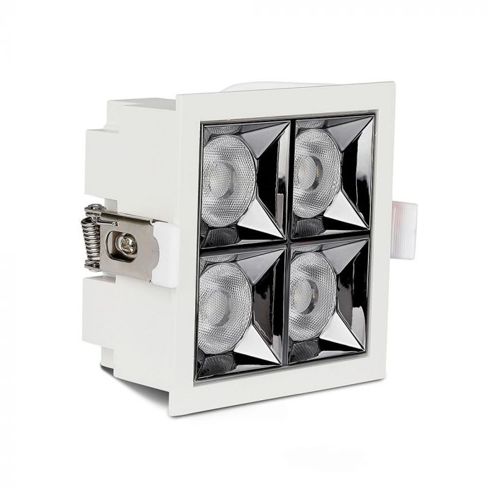 16W(1280Lm) LED iebūvējams reflektora tipa kvadrāta formas gaismeklis, regulējams leņķis 36°, V-TAC SAMSUNG, IP20, garantija 5 gadi, silti balta gaisma 2700K