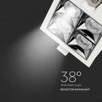 16W (1280Lm) LED infälld reflektorarmatur fyrkantig, justerbar vinkel 36°, V-TAC SAMSUNG, IP20, 5 års garanti, varmvitt ljus 2700K