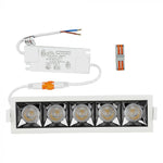 20W(1600Lm) LED infälld reflektorarmatur fyrkantig, justerbar vinkel 36°, V-TAC SAMSUNG, IP20, 5 års garanti, neutralvitt ljus 4000K