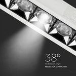 20W(1600Lm) LED infälld reflektorarmatur fyrkantig, justerbar vinkel 36°, V-TAC SAMSUNG, IP20, 5 års garanti, neutralvitt ljus 4000K