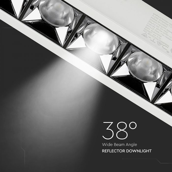 20W(1600Lm) LED infälld reflektorarmatur fyrkantig, justerbar vinkel 36°, V-TAC SAMSUNG, IP20, 5 års garanti, neutralvitt ljus 4000K