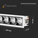 20W(1600Lm) LED infälld reflektorarmatur fyrkantig, justerbar vinkel 36°, V-TAC SAMSUNG, IP20, 5 års garanti, neutralvitt ljus 4000K